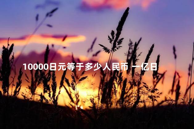 10000日元等于多少人民币 一亿日元在日本够花吗